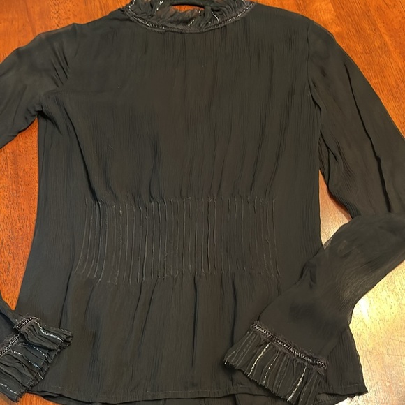 Elie Tahari sheer black blouse size small - Picture 5 of 8